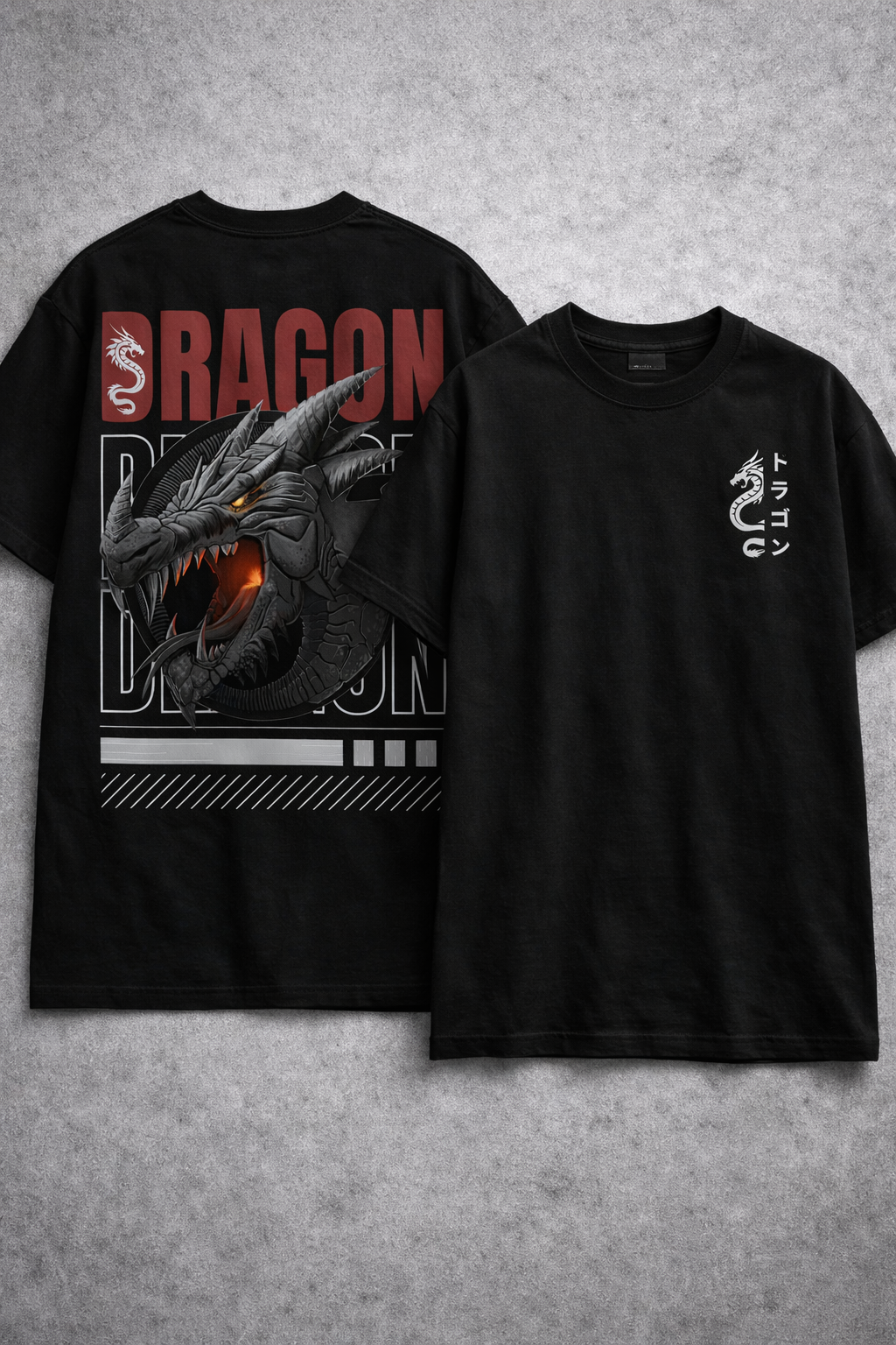 Men Graphic Back Printed Oversized Round Neck T-Shirt (Dragon Mode – Awaken the Fire) - Image 3