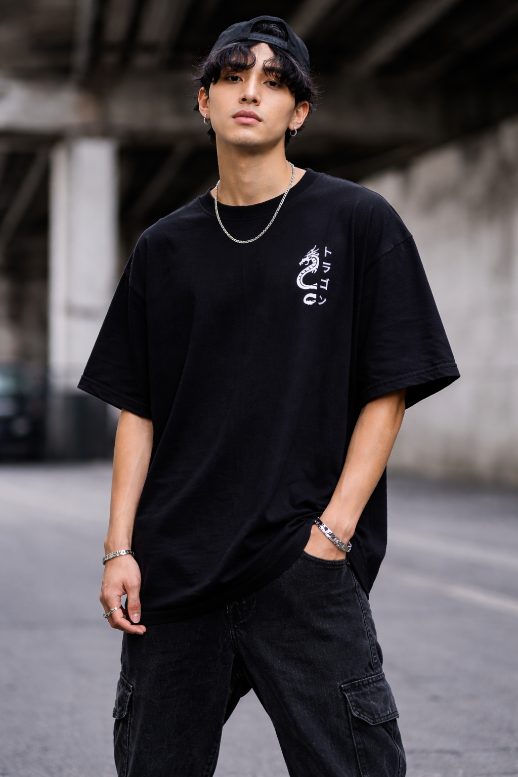 Men Graphic Back Printed Oversized Round Neck T-Shirt (Dragon Mode – Awaken the Fire) - Image 2